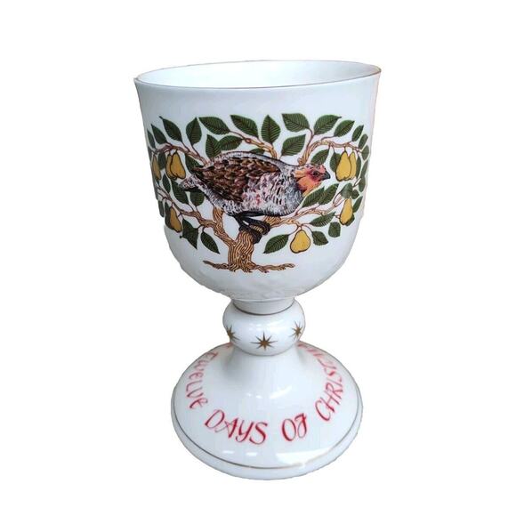 Royal Doulton 12 Days of Christmas Goblets 1st 2nd 3rd Partridge Doves Hens - Picture 7 of 15